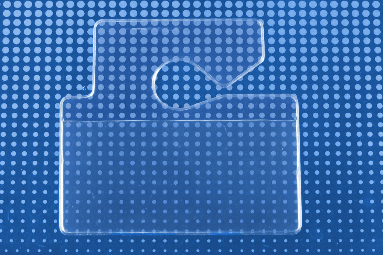 Pack of 100 - Clear Vinyl Horizontal Hangtag Holder 3.75" x 2"