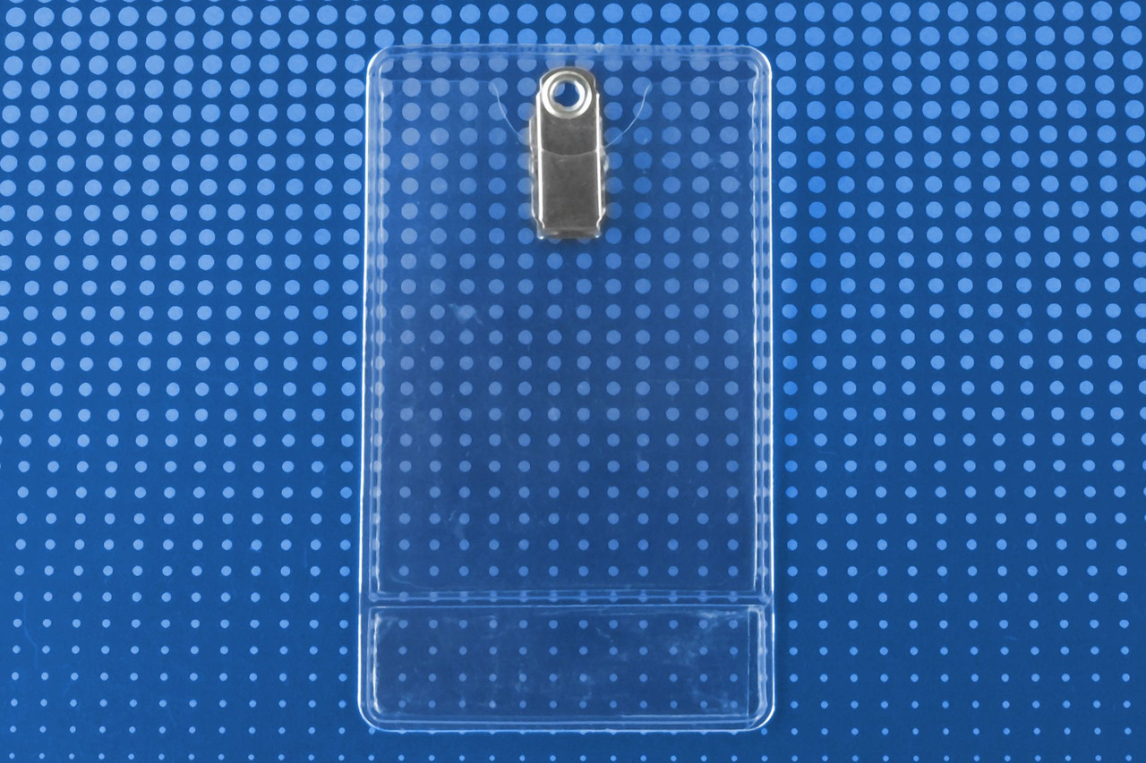 Pack of 100 - Premium Vinyl Vertical Clip-on Display Holder 2.25" x 3.38"