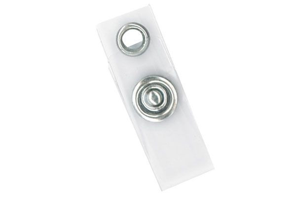 Pack of 100 - Clear Vinyl Strap Clip with 3 Metal and 1 Brass Piece 2.75"