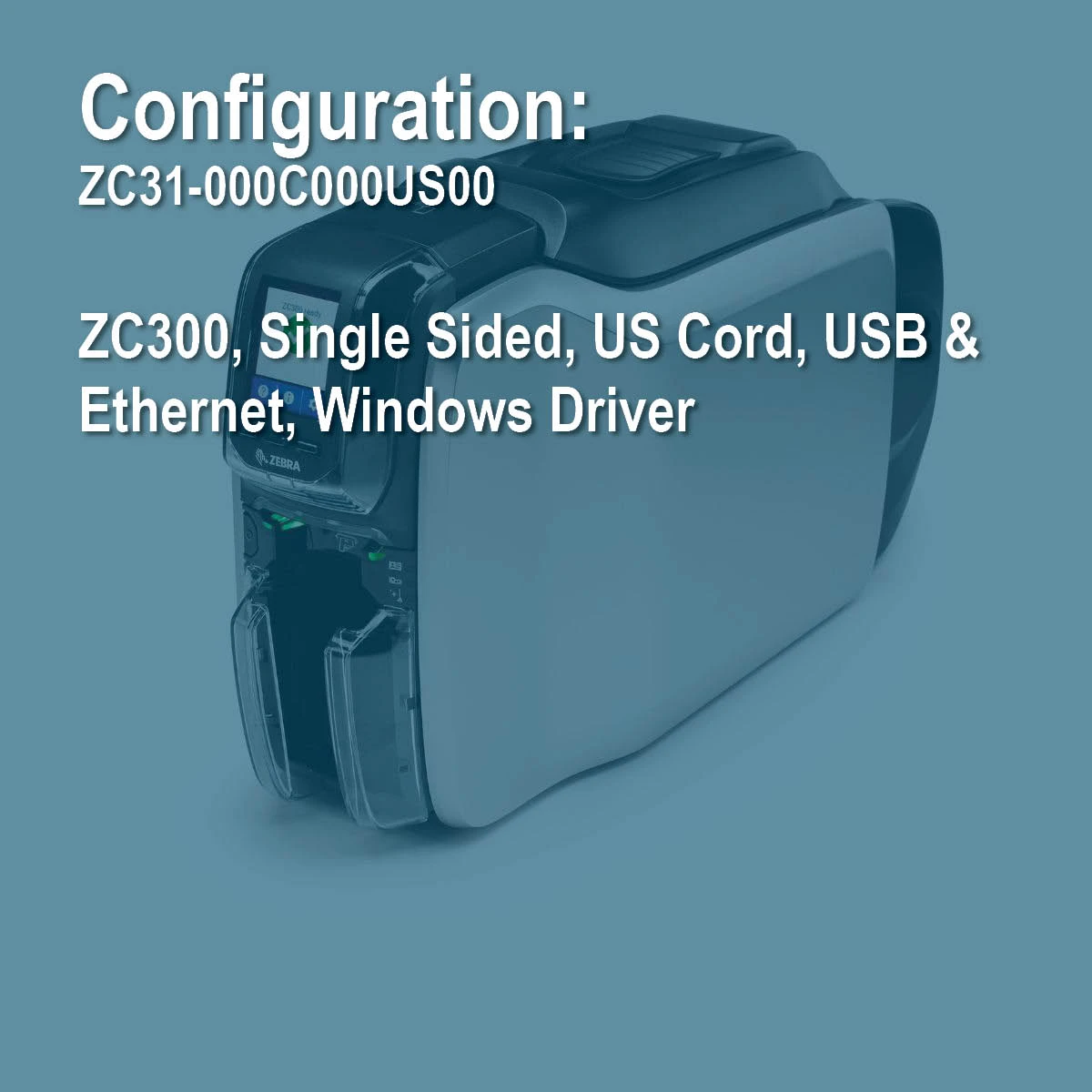 Zebra ZC31-000C000US00 ZC300 (Base Model) Simplex ID Card Printer