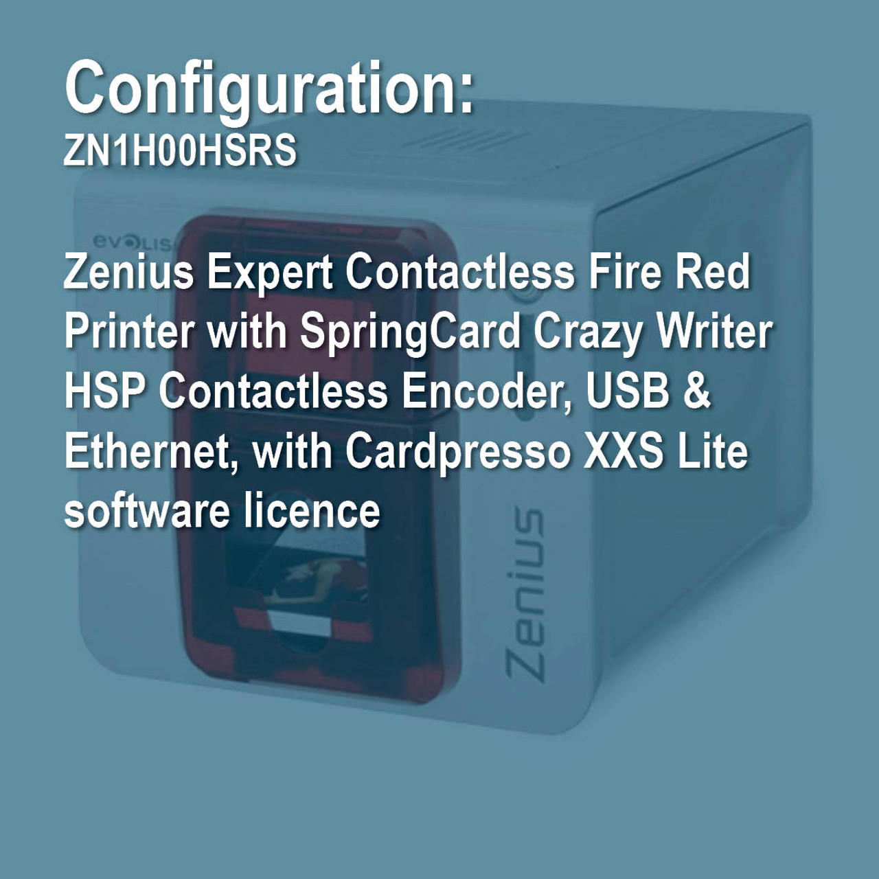 Evolis ZN1H00HSRS Zenius Simplex ID Card Printer