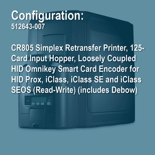 Entrust 512643-007 Artista CR805 Simplex Retransfer ID Card Printer