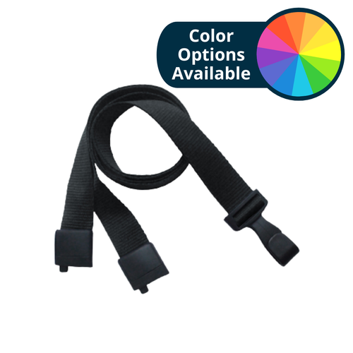 Pack of 100 - 5/8'' Recycled PET Lanyard with Safety Breakaway and No-twist Hook