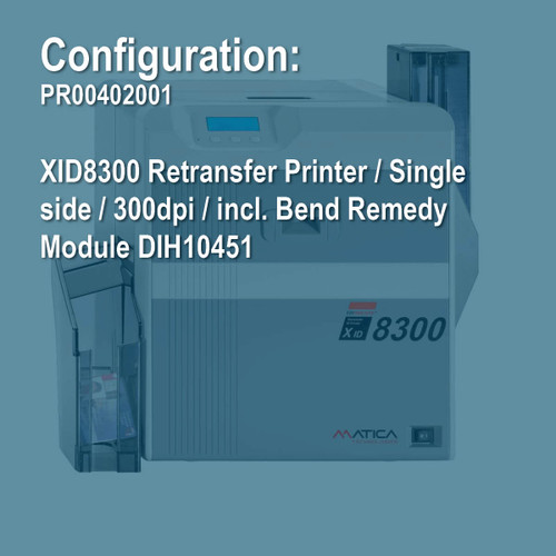 Matica PR00402001 XID8300 Simplex Retransfer ID Card Printer