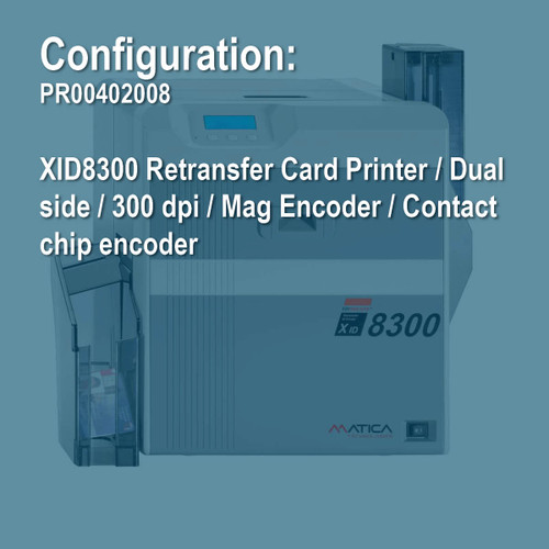 Matica PR00402008 XID8300 Duplex Retransfer ID Card Printer