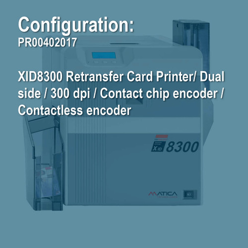 Matica PR00402017 XID8300 Duplex Retransfer ID Card Printer