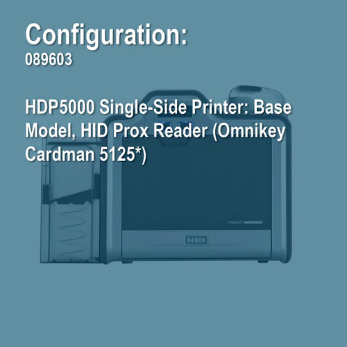 Fargo 089603 HDP5000 Simplex Retransfer ID Card Printer