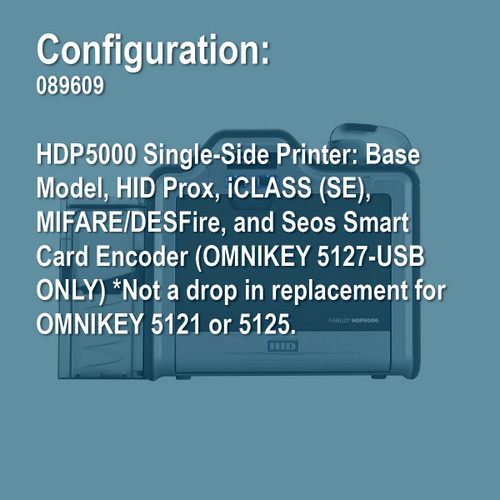 Fargo 089609 HDP5000 Simplex Retransfer ID Card Printer