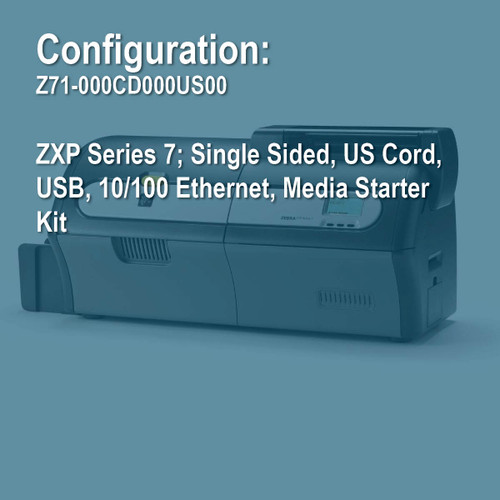 Zebra Z71-000CD000US00 ZXP7 Simplex ID Card Printer Media Kit