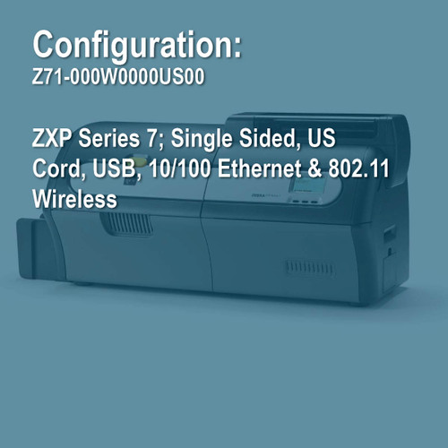 Zebra Z71-000W0000US00 ZXP7 Simplex ID Card Printer