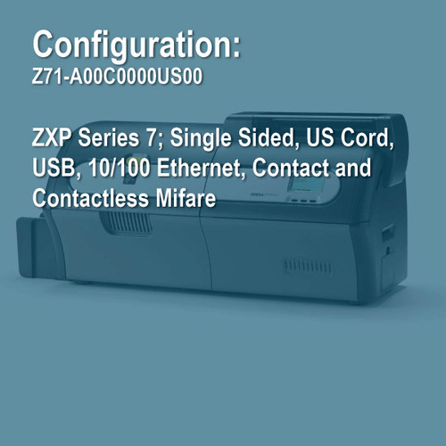 Zebra Z71-A00C0000US00 ZXP7 Simplex ID Card Printer
