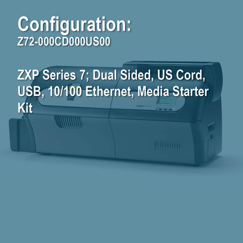 Zebra Z72-000CD000US00 ZXP7 Duplex ID Card Printer Media Starter Kit