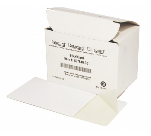 Entrust 597640-001 CR80.10 StickiCard Adhesive Back PVC Cards - Qty. 100