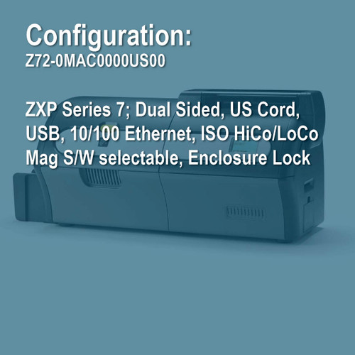 Zebra Z72-0MAC0000US00 ZXP7 Duplex ID Card Printer