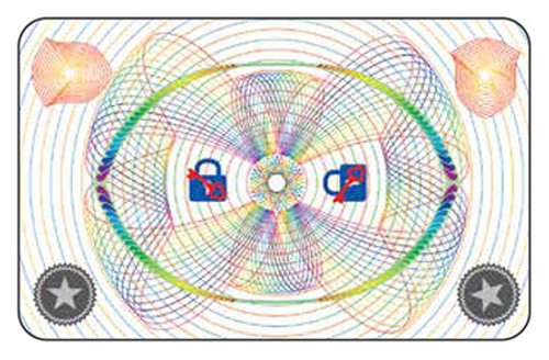 Entrust 508808-006 DuraGard, OptiGram(R) Laminate, 0.6 mil,  "Geometric Curves" Full Card