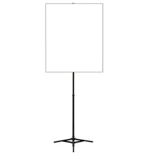 BadgePlus PPBSS-W/LB Reversible White/Light Blue Photo ID Backdrop with Stand - 34" x 28"