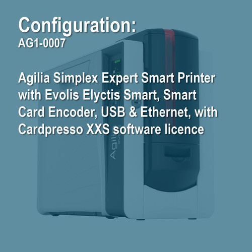 Evolis Agilia AG1-0007 Simplex Expert Smart ID Card Printer