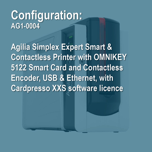 Evolis Agilia AG1-0004 Simplex Expert Smart Card ID Card Printer