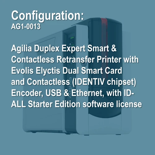 Evolis Agilia AG1-0013 Duplex Expert Smart & Contactless ID Card Printer