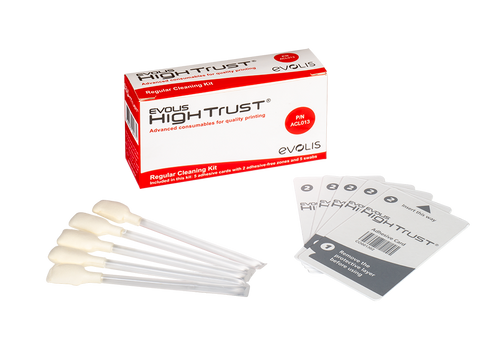 Evolis ACL013 Regular Cleaning Kit - 5 Adhesive Cards and Swabs