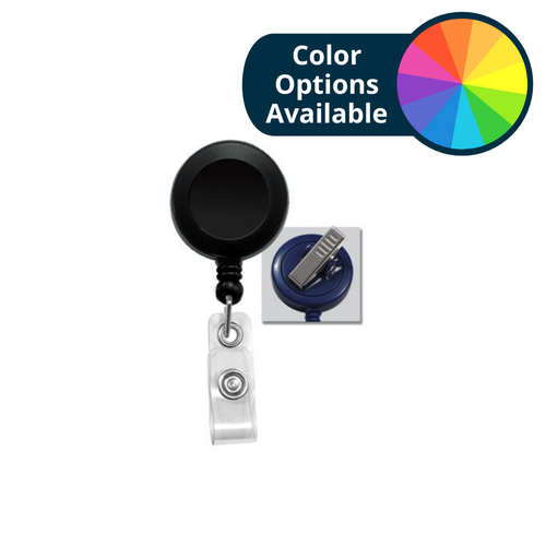 Pack of 50 - 1.25" Badge Reel Swivel Clip with Clear Strap