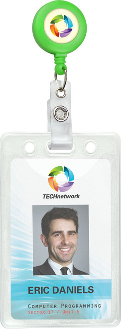 Clear Vinyl Vertical Badge Holder with Slot and Chain Holes, 2.3" x 3.38" - Pack of 100