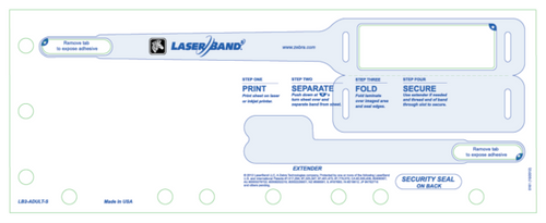 LaserBand2 LB2-ADULT-S Adult Wristband Sheetlet (1000 Sheets)
