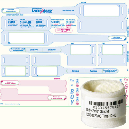 LaserBand LB2-MFB Adult and Baby Wristbands and ID Tags