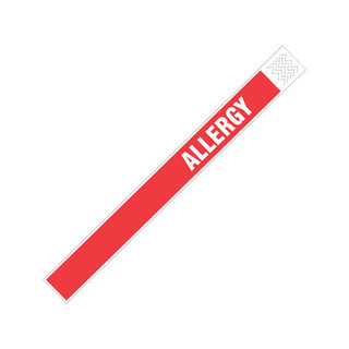 Laserband Alert TY-ALLERGY Tyvek Alert Red Allergy Wristband (1000 Sheets)