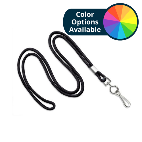 Pack of 100 - 1/8" Round Braid Lanyard with Swivel Hook