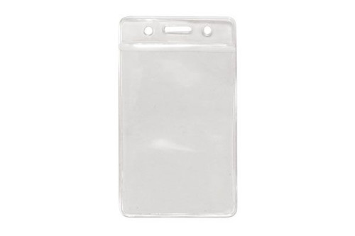 Clear Vinyl Vertical Badge Holder with Color Bar, 3.75" x 2.63" - Pack of 100