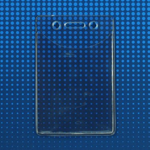 Premium Vinyl Vertical Badge Holder with Slot and Chain Holes, 2.38" x 3.38" - Pack of 100