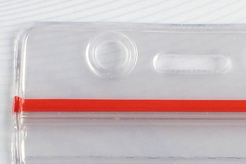 Clear Vinyl Vertical Anti-Print Transfer Badge Holder with Resealable Closure, 2.4" x 3.6" - Pack of 100