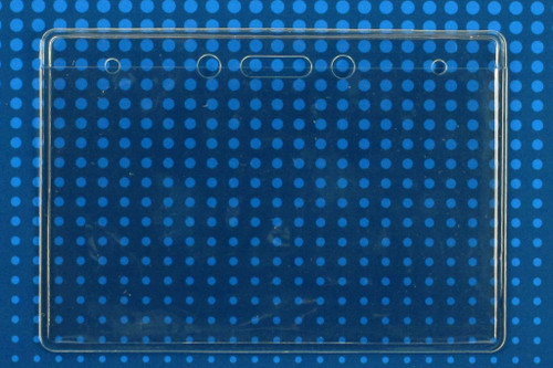 Clear Vinyl Horizontal Badge Holder with Slot and Chain Holes, 3.63" x 2.38" - Pack of 100