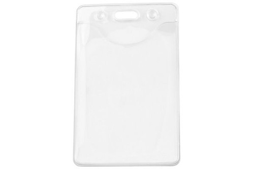 Clear Vertical Earth-Friendly Vinyl DOP-Free Badge Holder - Pack of 100