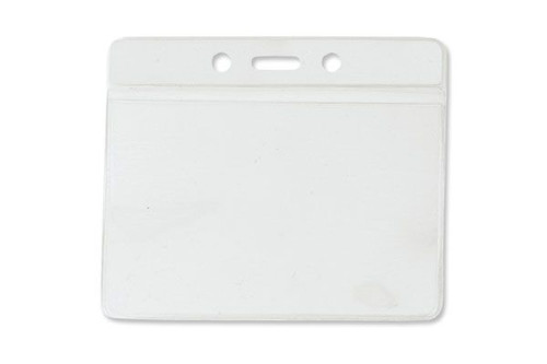 Clear Vinyl Horizontal Badge Holder with Color Bar, 3.85" x 2.68" - Pack of 100