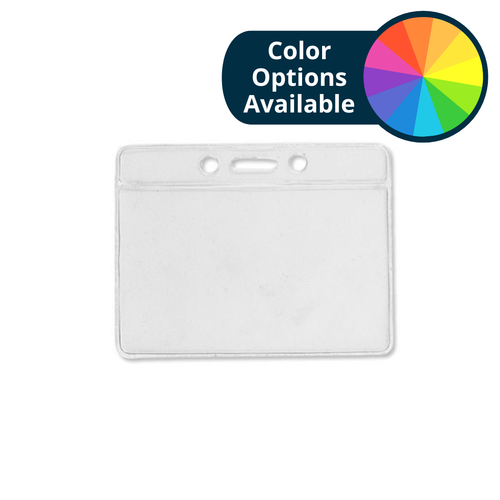 Vinyl Horizontal Badge Holder with Color Bar, 3.75" x 2.63" - Pack of 100