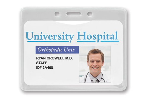 PureClear Eco-Friendly Vinyl Horizontal Event Size Badge Holder, 4" x 3" - Pack of 100