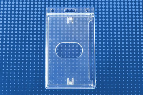 Economy Crystal Clear Hard Case Vertical Side-Load Card Dispenser, 2.12" x 3.38" - Pack of 50