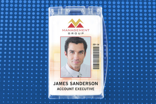 Pack of 50 - Clear Plastic Horizontal and Vertical Locking Card Holder 3.38" x 2.45"