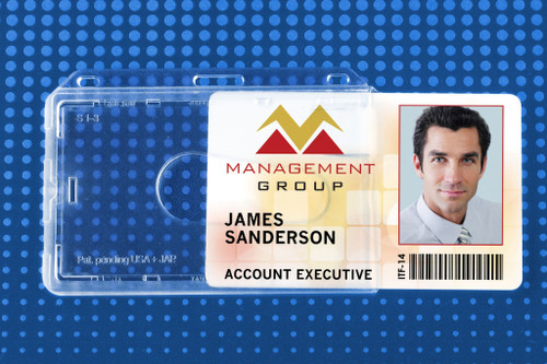 Pack of 50 - Premium Frosted Horizontal Side-Load Card Dispenser 3.38" x 2.13" TAA Compliant