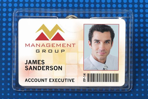 Pack of 100 - Premium Vinyl Horizontal Anti-Print Transfer Clip-on Badge Holder 3.4" x 2.25"