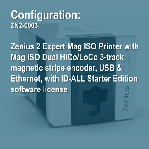 Evolis ZN2-0003 Zenius 2  Expert Mag ISO Simplex ID Card Printer