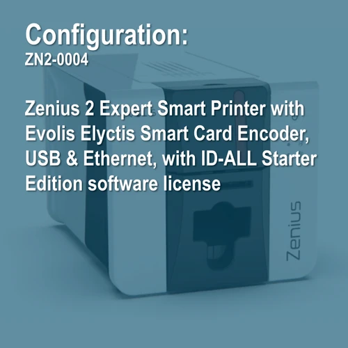 Evolis ZN2-0004 Zenius 2  Expert Smart Printer Simplex ID Card Printer