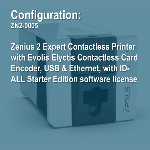 Evolis ZN2-0005 Zenius 2  Contactless Printer with Contactless Encoder Simplex ID Card Printer