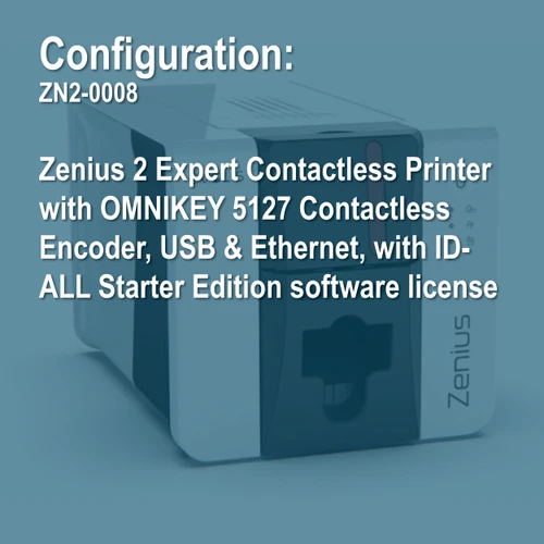 Evolis ZN2-0008 Zenius 2  Expert Contactless Printer with Contactless Encoder Simplex ID Card Printer