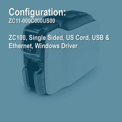 Zebra ZC11-000C000US00 ZC100 Simplex ID Card Printer