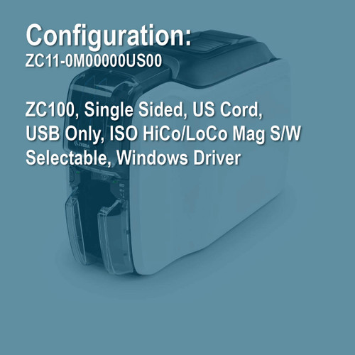 Zebra ZC11-0M00000US00 ZC100 Simplex ID Card Printer