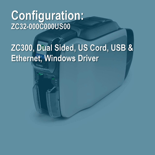 Zebra ZC32-000C000US00 ZC300 Duplex ID Card Printer