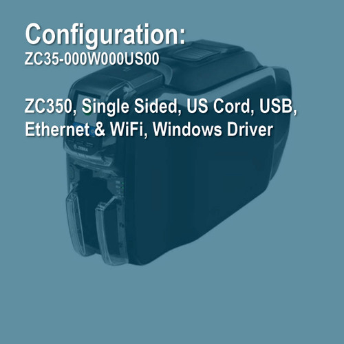 Zebra ZC35-000W000US00 ZC350 Simplex ID Card Printer